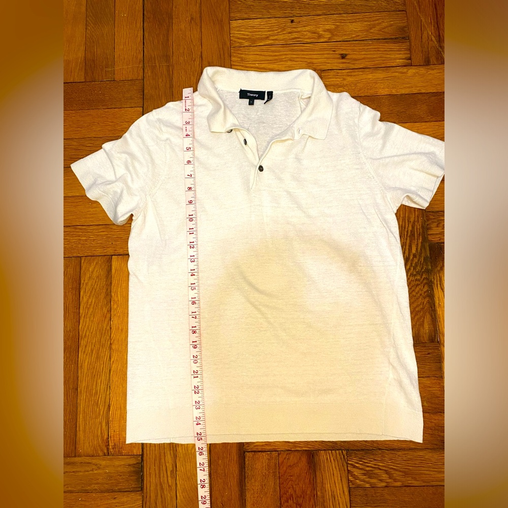 Theory white polo shirt for men, size L